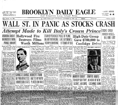 stock market crash 1929 interest rate government response