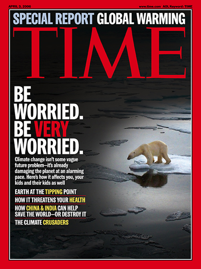 time magazine logo. time of colder climate,