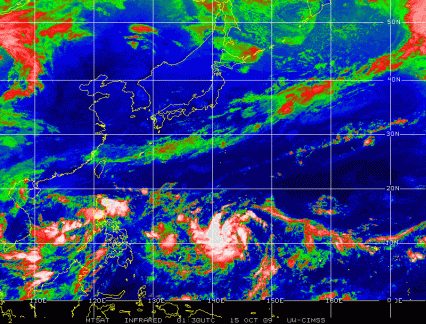 Current Typhoon Lupit IR satellite loop